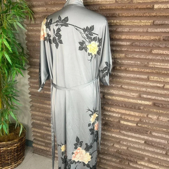 Old Shanghai Vintage Asian Floral Kimono Robe One Size - Picture 4 of 10